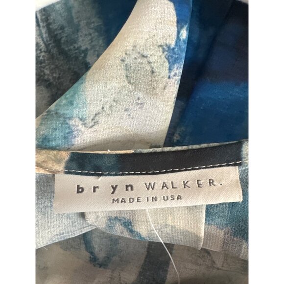 Bryn Walker Abstract Print Ruffle Sleeve fran Blouse top size XS oversized new - Picture 4 of 6